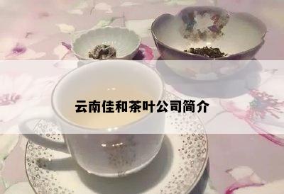 云南佳和茶叶公司简介