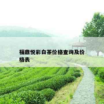 福鼎悦彩白茶价格查询及价格表