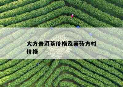 大方普洱茶价格及茶砖方村价格