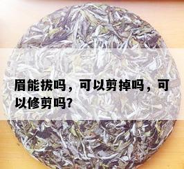 眉能拔吗，可以剪掉吗，可以修剪吗？