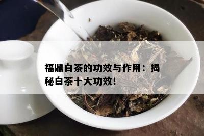 福鼎白茶的功效与作用：揭秘白茶十大功效！