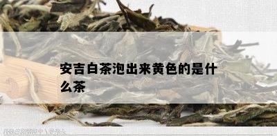 安吉白茶泡出来黄色的是什么茶