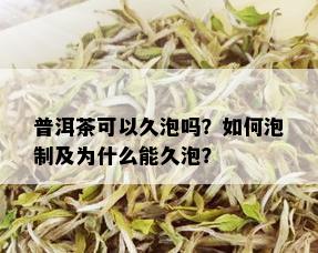 普洱茶可以久泡吗？如何泡制及为什么能久泡？