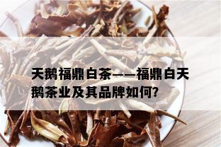 天鹅福鼎白茶——福鼎白天鹅茶业及其品牌如何？