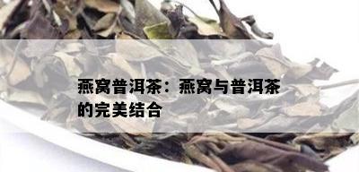 燕窝普洱茶：燕窝与普洱茶的完美结合