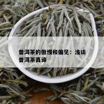 普洱茶的傲慢和偏见：浅谈普洱茶真谛