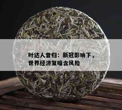 叶达人昔归：新冠影响下，世界经济复暗含风险