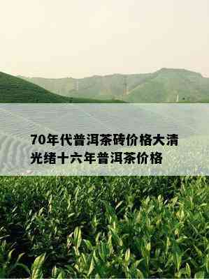 70年代普洱茶砖价格大清光绪十六年普洱茶价格