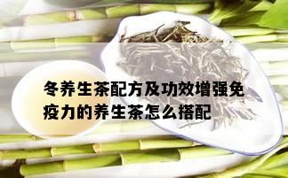 冬养生茶配方及功效增强免疫力的养生茶怎么搭配