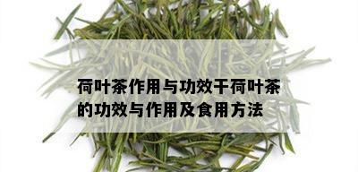 荷叶茶作用与功效干荷叶茶的功效与作用及食用方法