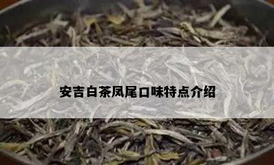 安吉白茶凤尾口味特点介绍