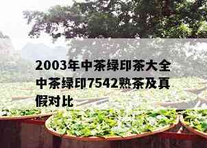 2003年中茶绿印茶大全中茶绿印7542熟茶及真假对比