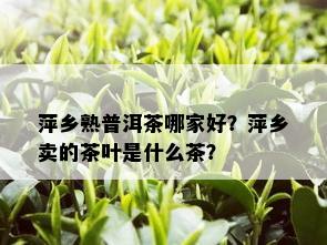 萍乡熟普洱茶哪家好？萍乡卖的茶叶是什么茶？