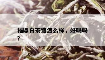 福鼎白茶馆怎么样，好喝吗？