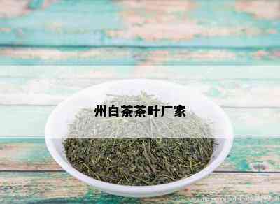 州白茶茶叶厂家