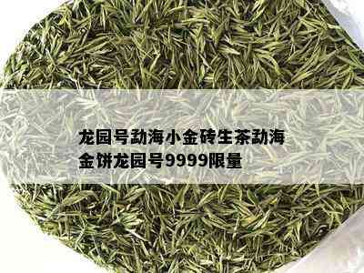 龙园号勐海小金砖生茶勐海金饼龙园号9999 *** 