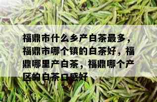 福鼎市什么乡产白茶最多，福鼎市哪个镇的白茶好，福鼎哪里产白茶，福鼎哪个产区的白茶口感好