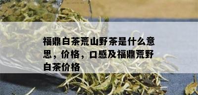 福鼎白茶荒山野茶是什么意思，价格，口感及福鼎荒野白茶价格