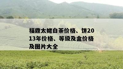 福鼎太姥白茶价格、饼2013年价格、等级及盒价格及图片大全