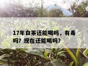 17年白茶还能喝吗，有吗？现在还能喝吗？