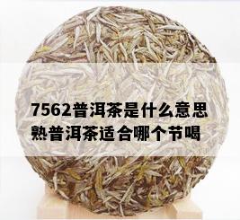 7562普洱茶是什么意思熟普洱茶适合哪个节喝