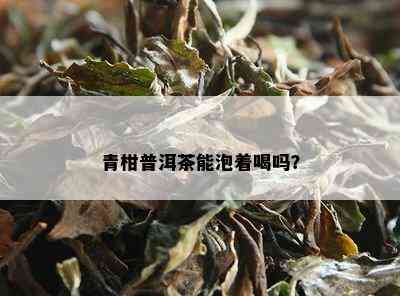 青柑普洱茶能泡着喝吗？