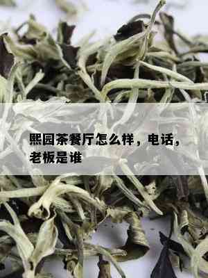 熙园茶餐厅怎么样，电话，老板是谁