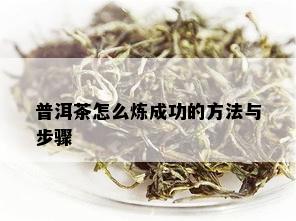 普洱茶怎么炼成功的方法与步骤