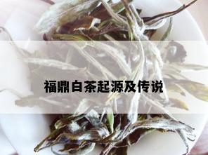 福鼎白茶起源及传说