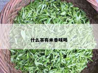 什么茶有米香味喝