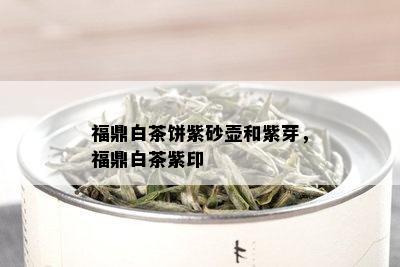 福鼎白茶饼紫砂壶和紫芽，福鼎白茶紫印