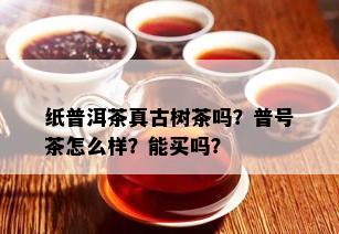 纸普洱茶真古树茶吗？普号茶怎么样？能买吗？