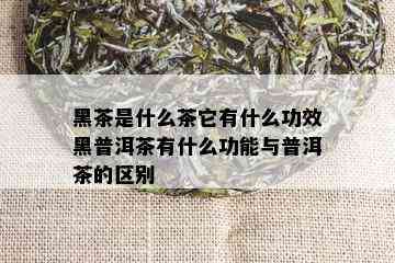 黑茶是什么茶它有什么功效黑普洱茶有什么功能与普洱茶的区别