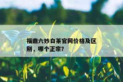 福鼎六妙白茶官网价格及区别，哪个正宗？