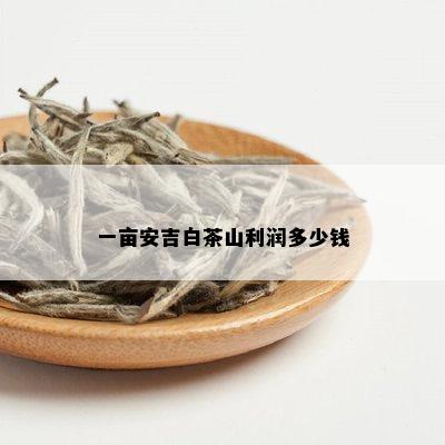 一亩安吉白茶山利润多少钱