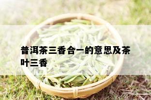 普洱茶三香合一的意思及茶叶三香