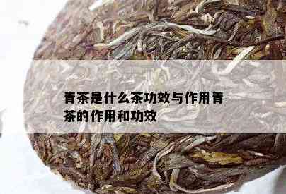 青茶是什么茶功效与作用青茶的作用和功效