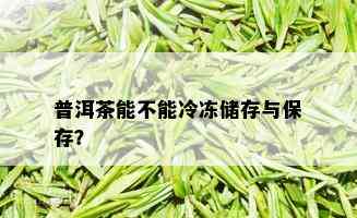 普洱茶能不能冷冻储存与保存？