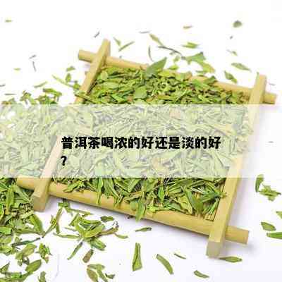 普洱茶喝浓的好还是淡的好？