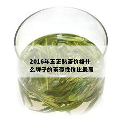 2016年五正熟茶价格什么牌子的茶壶性价比更高