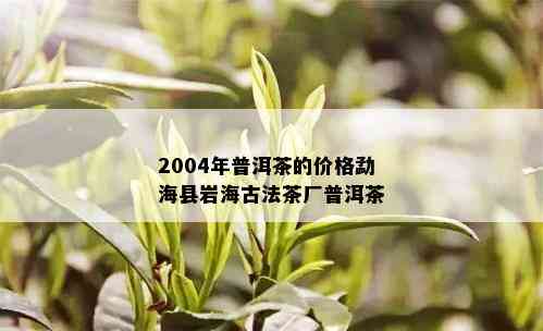 2004年普洱茶的价格勐海县岩海古法茶厂普洱茶