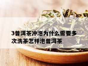 3普洱茶冲泡为什么需要多次洗茶怎样泡普洱茶