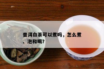 普洱白茶可以煮吗，怎么煮、泡和喝？