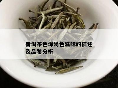 普洱茶色泽汤色滋味的描述及品鉴分析