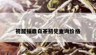 初醒福鼎白茶初见查询价格