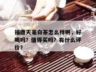 福鼎天毫白茶怎么样啊，好喝吗？值得买吗？有什么评价？