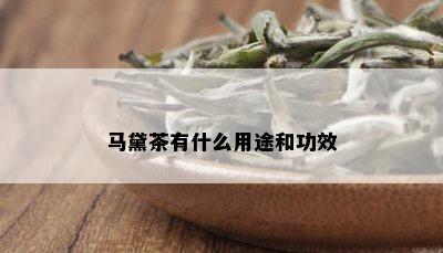 马黛茶有什么用途和功效