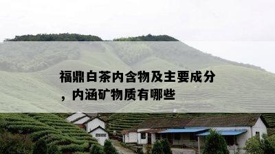 福鼎白茶内含物及主要成分，内涵矿物质有哪些