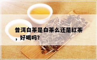 普洱白茶是白茶么还是红茶，好喝吗？