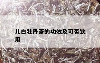 儿白牡丹茶的功效及可否饮用